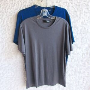 Murano Liquid Luxury Interlock Short Sleeve Men's T-shirt Blue Gray 2pc Bundle